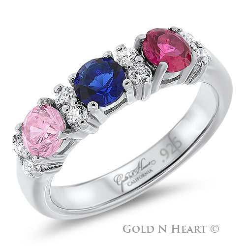 Mothers Birthstone Ring for Three 