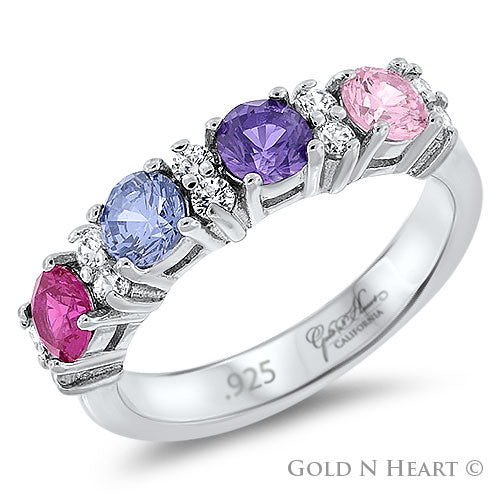 Mothers Birthstone Ring for Four 