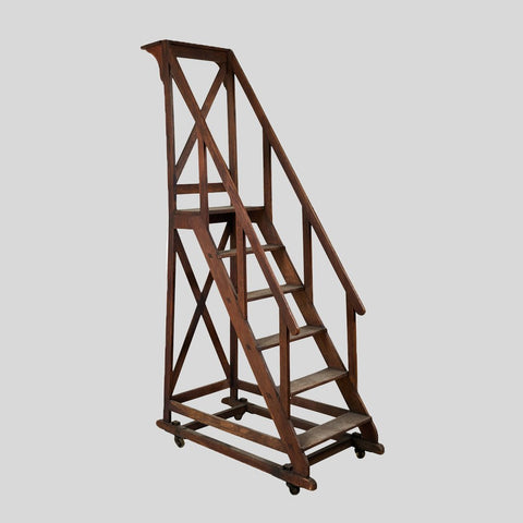 FRENCH ANTIQUE LIBRARY LADDER 