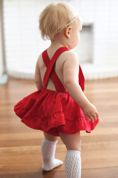 red christmas romper