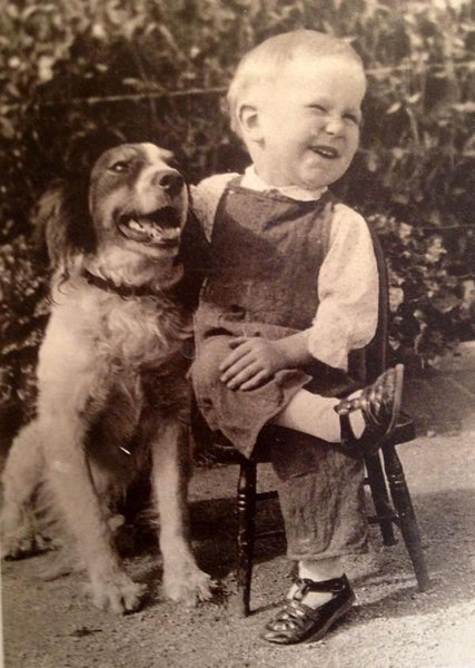 A boy and his dog share a laugh, 1930s Old School Cool