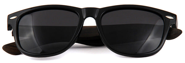 Wooden Sunglasses - Mens & Women's Ebony Wood, Classic Wanderer Style