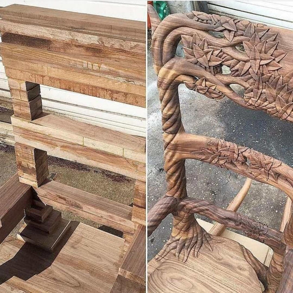 Killer, Carved Wooden Chair - Before & After. Amazing Craftsmanship.