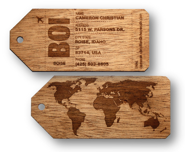 Personalized Wooden Luggage Tags