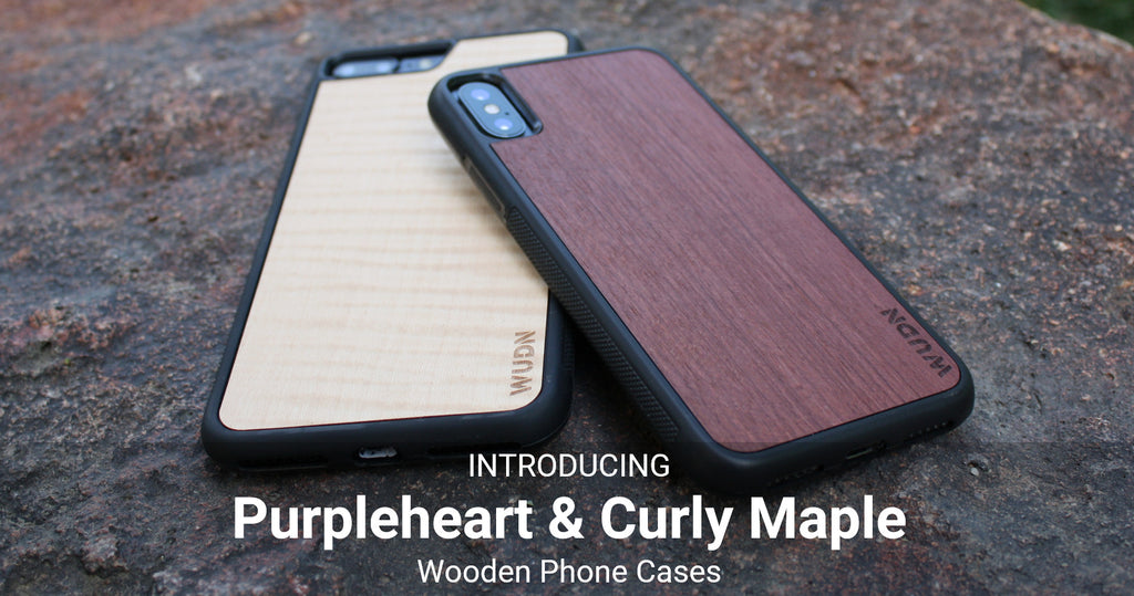 INTRODUCING Purpleheart & Curly Maple  Wooden Phone Cases