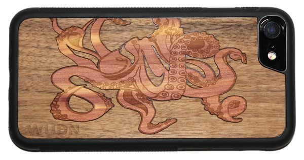 Original Art - Jake Lindberg - Graffiti Octopus for wooden iphone 7, iphone 8 case