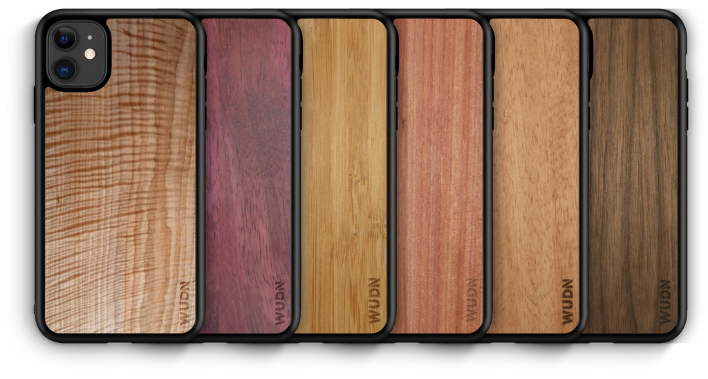 Wooden iphone 11 cases in 6 beautiful wood species