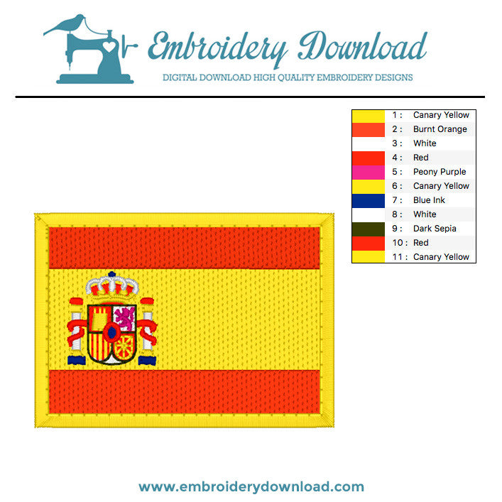 Spanien Flaggegege Stickmuster Zum Download Shop