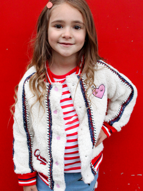 Girls Sherpa Varsity Bomber