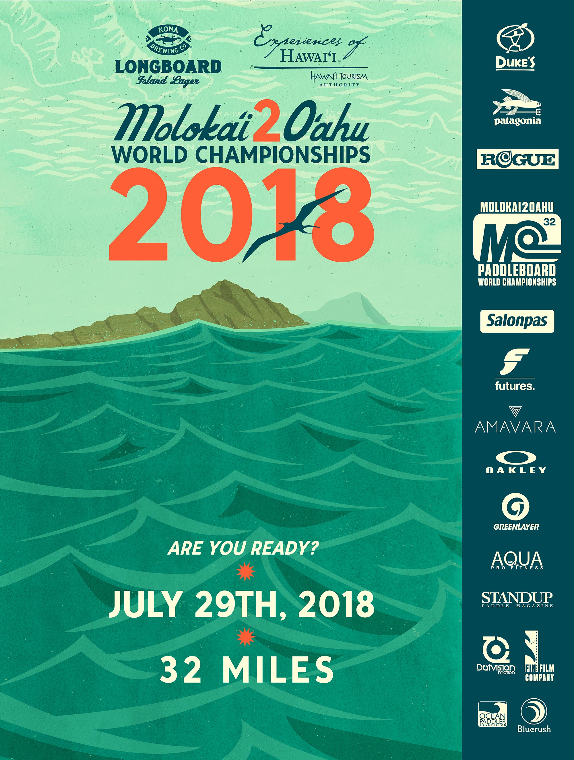 Nick Kuchar Vintage Hawaii SUP Contest Art Poster