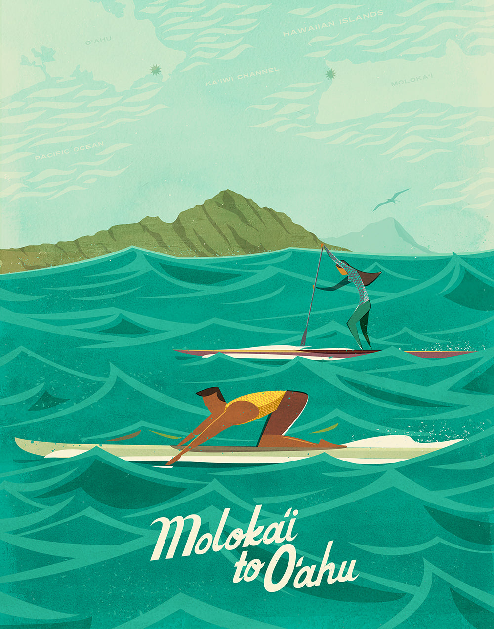 Hawaii Artist Nick Kuchar's Molokai2Oahu Vintage-Inspired Race Art