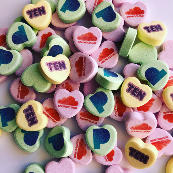 custom love heart candy