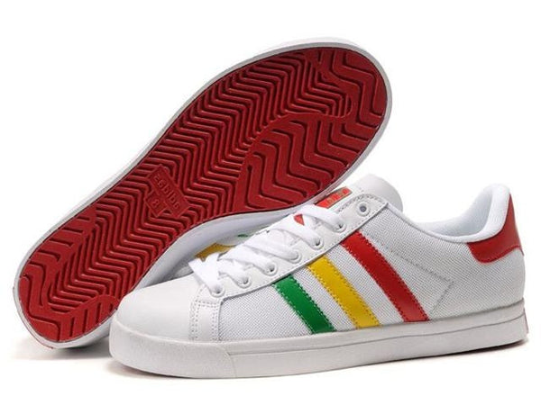 adidas red yellow green shoes