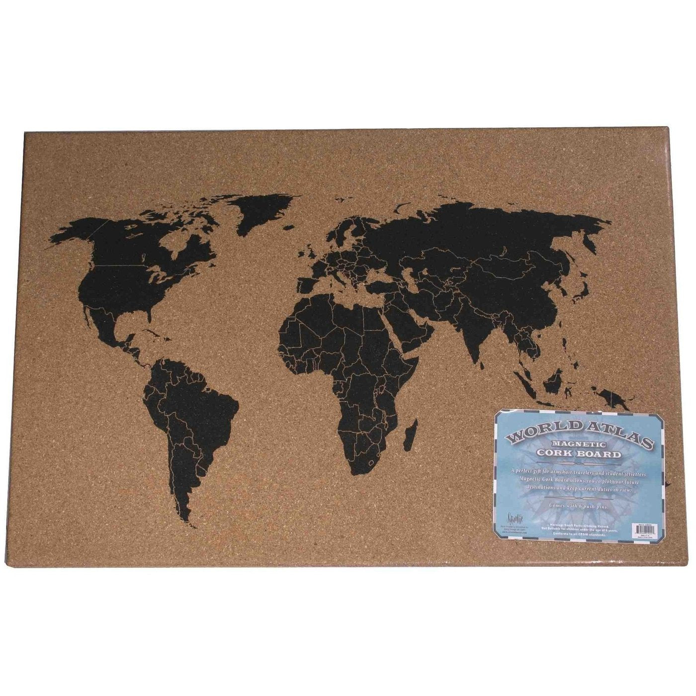 World Atlas Message Cork Board