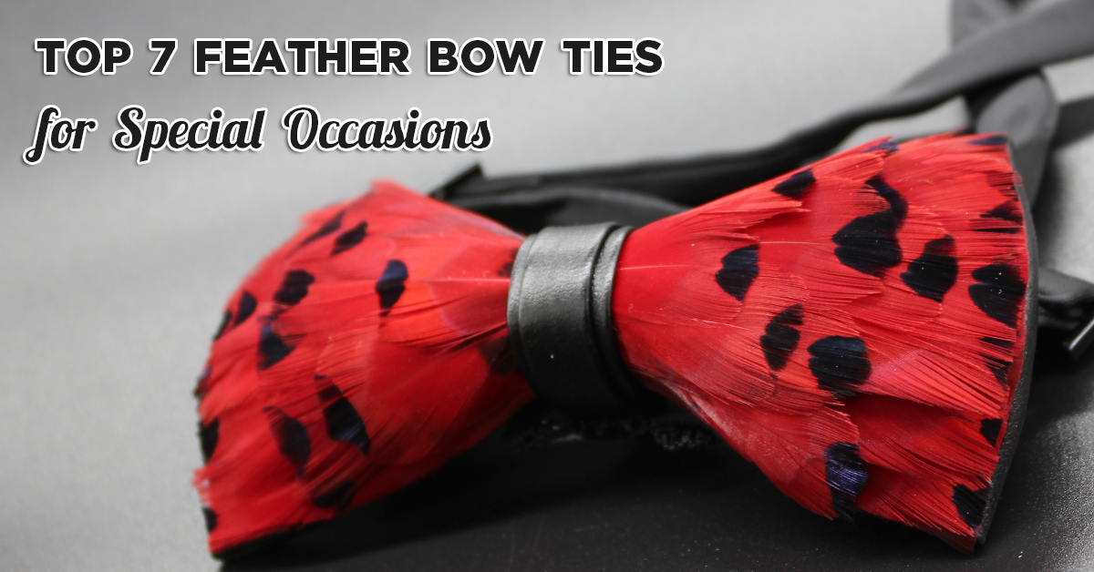 Red Feather Bow Tie