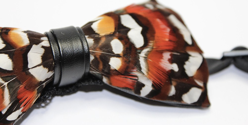 Reeve's Pheasant Feather Bow Tie