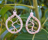 Argentium sterling silver and rose gold tree of life earrings