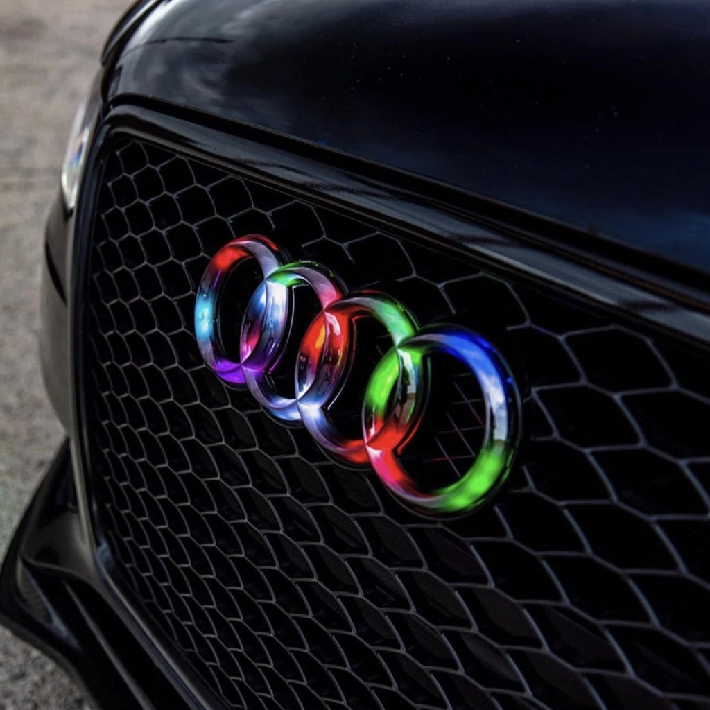 Audi Rings RGBW Color-Changing LED Emblem Logo Badge (Flow Series