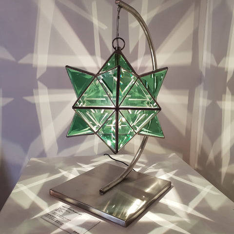 emerald green geometric lamp