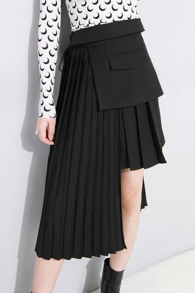 Seoul Pleated Asymmetric Skirt