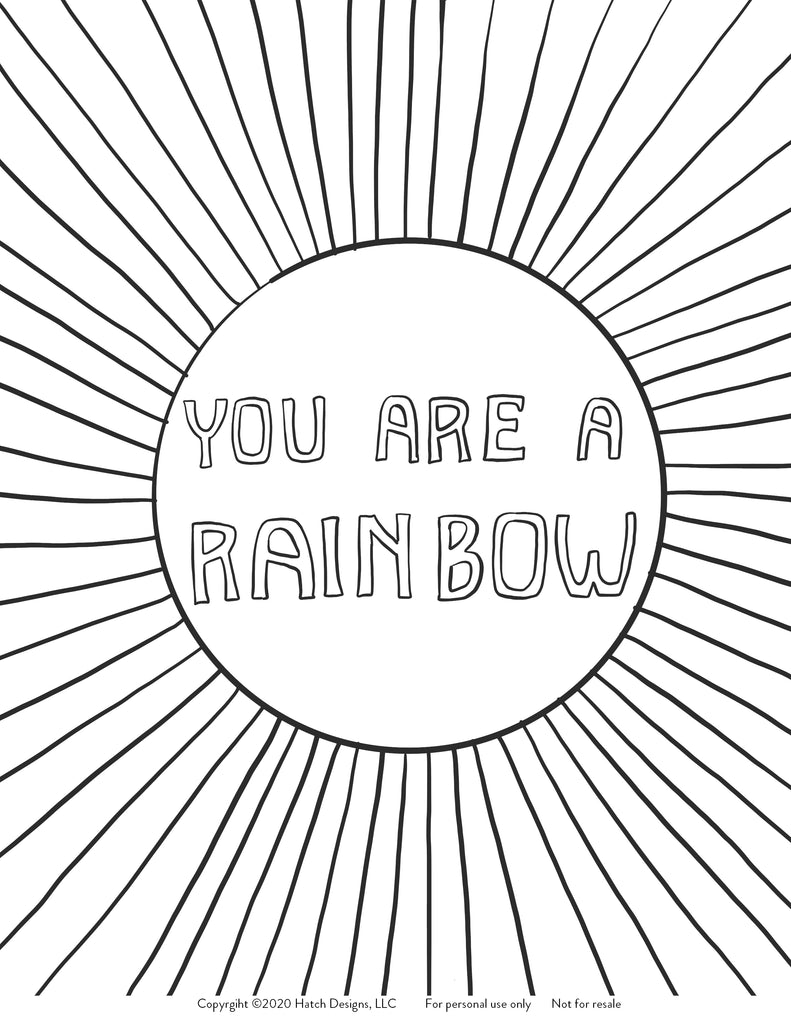 Coloring Page PRIDE RAINBOW Instant Download | Molly Hatch