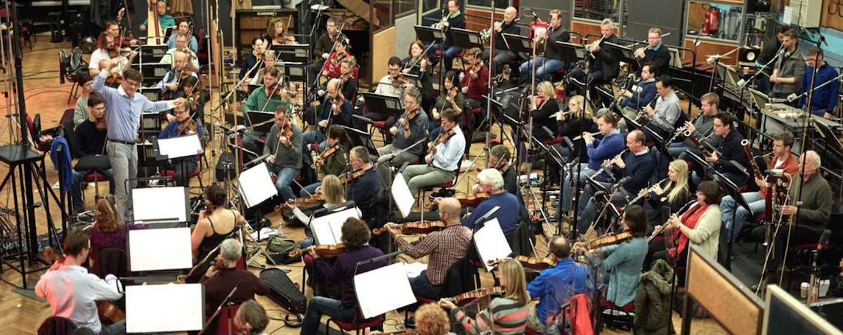 Eckehard Stier conducts the London Symphony Orchestra, recording Final Symphony at Abbey Road Studios