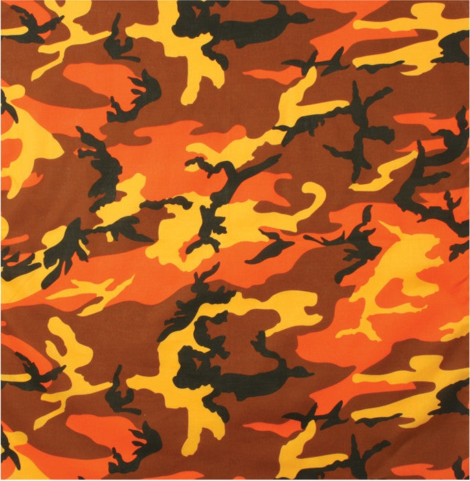 Savage Orange Camouflage - Military Bandana 22 in. x 22 in. - Army Navy