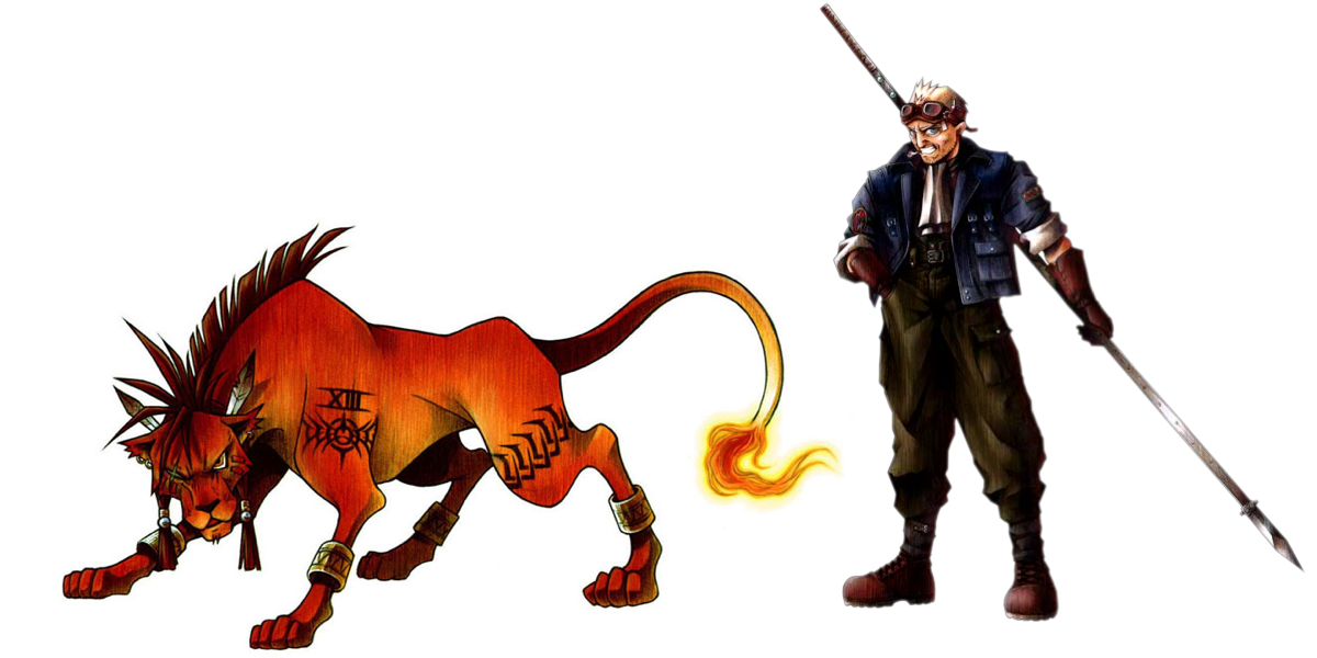 Nanaki / Red XIII and Cid from Final Fantasy 7