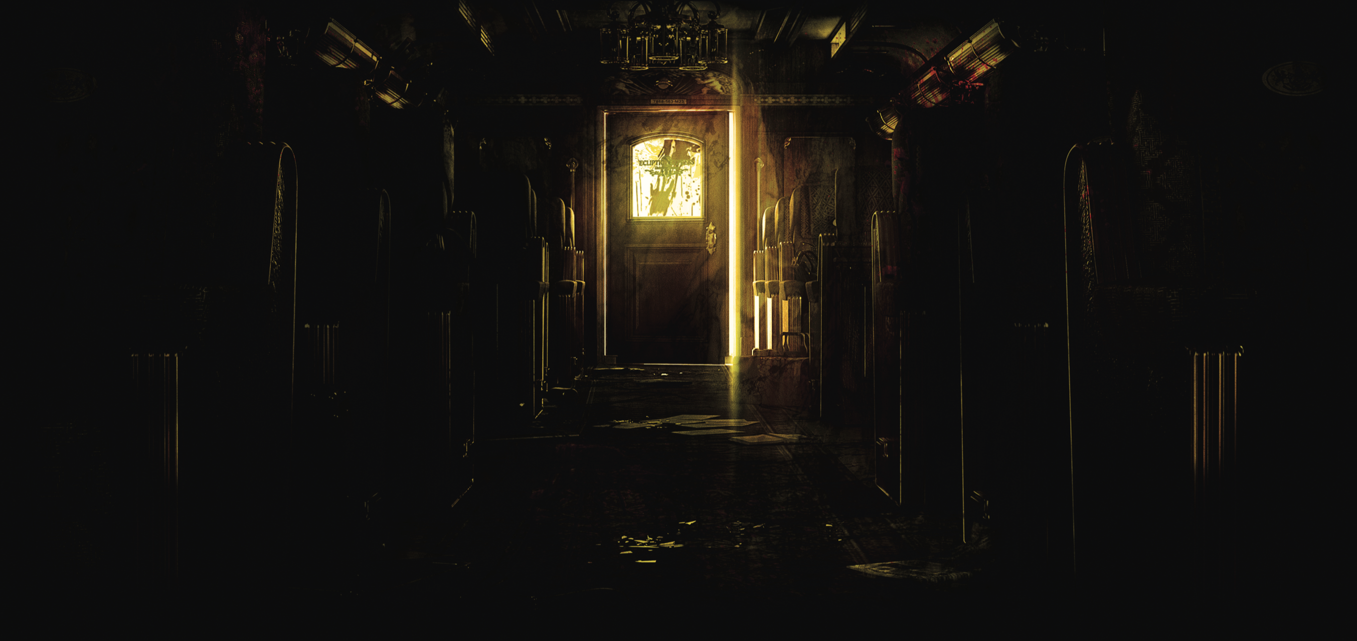 The vinyl sleeve gatefold image from the Resident Evil 0 soundtrack vinyl; artwork by Boris Moncel. 