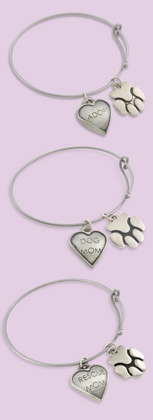 Sadie Bangle Bracelet with dog charms