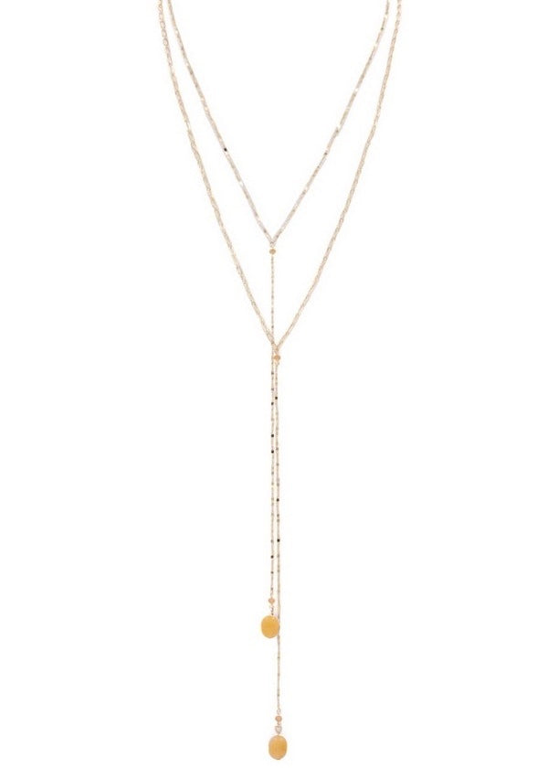 Stone Lariat Necklace