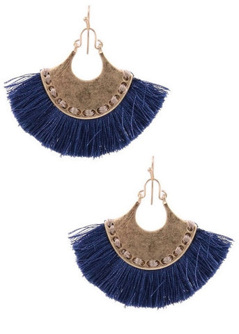 Feather + Metal Earring