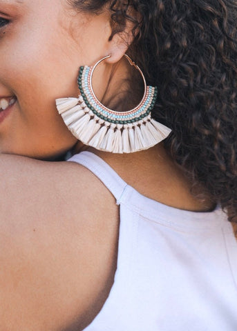 Leather Feather Earring