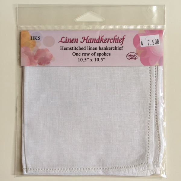 Lacis Linen Handkerchief 11/"X11/" 12//Pkg-Single Spoke Hemstitch