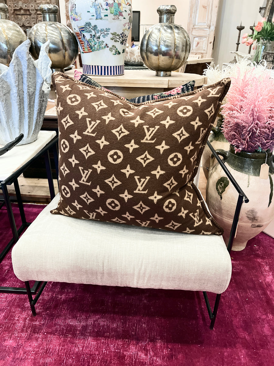 Monogram Luggage Vintage Silk Scarf Pillows