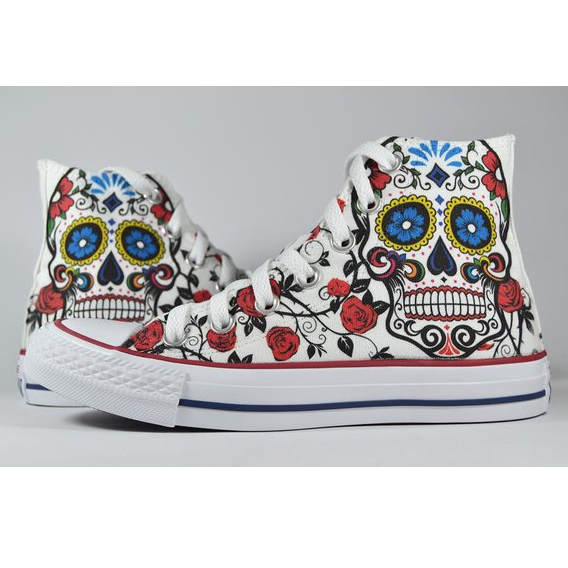 sugar skull converse shoes