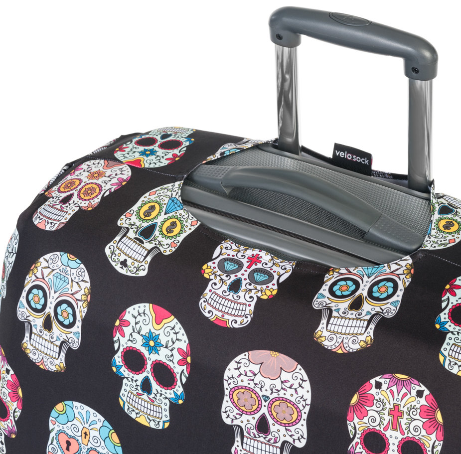 FOLPPLY Day Of The Sugar Skull Luggage Cover Baggage Suitcase Travel Protector Fit for 18-32 Inch 