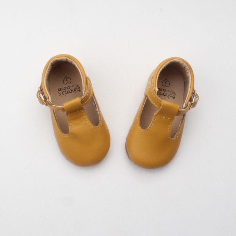 mustard baby shoes