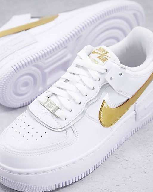 white gold air force ones