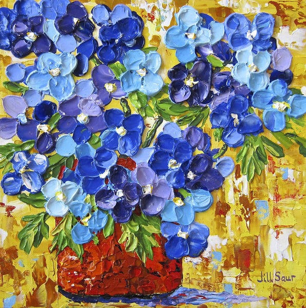 Blue Flowers By Jill Saur