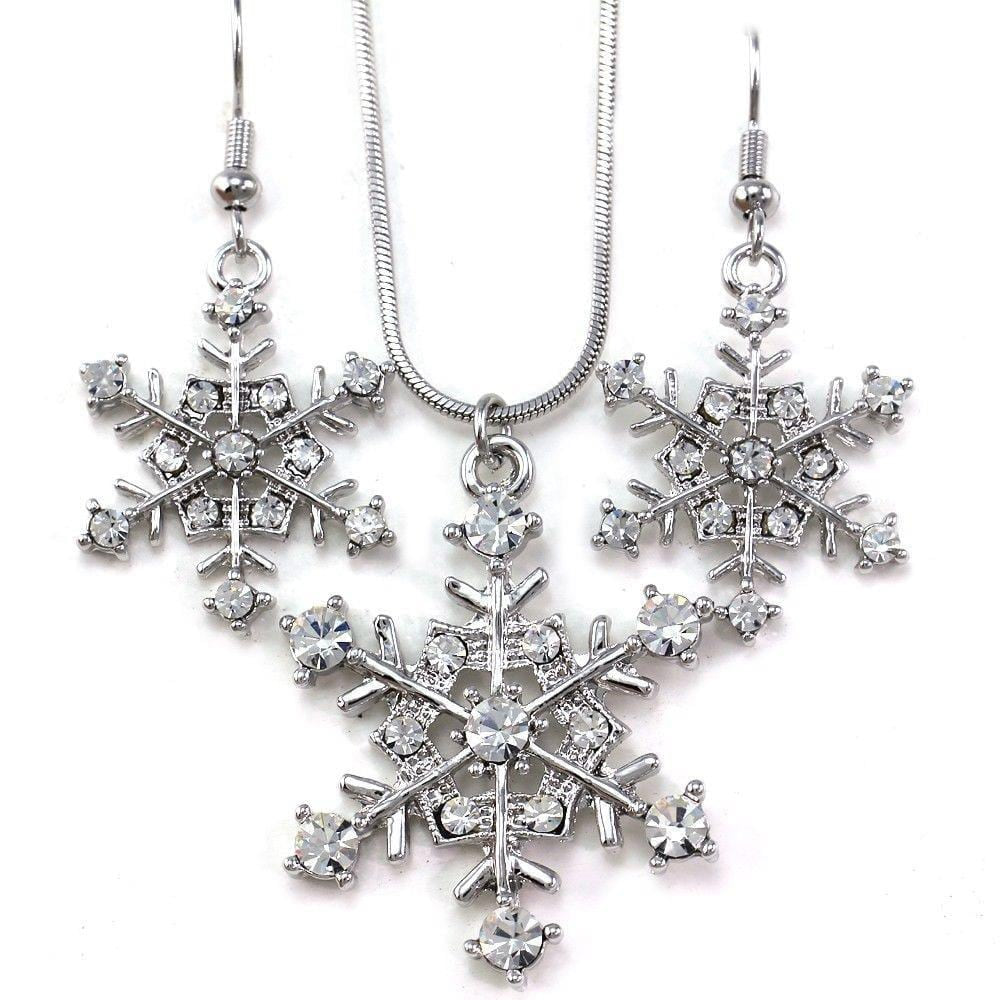 swarovski snowflake necklace and earring set