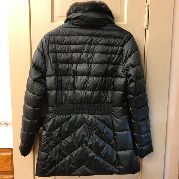 barbour grand black quilted coat