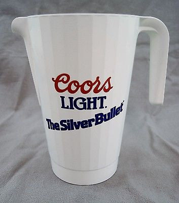 Vintage 1980's Coors Light The Silver Bullet Beer 1.5 Liter Pitcher 1