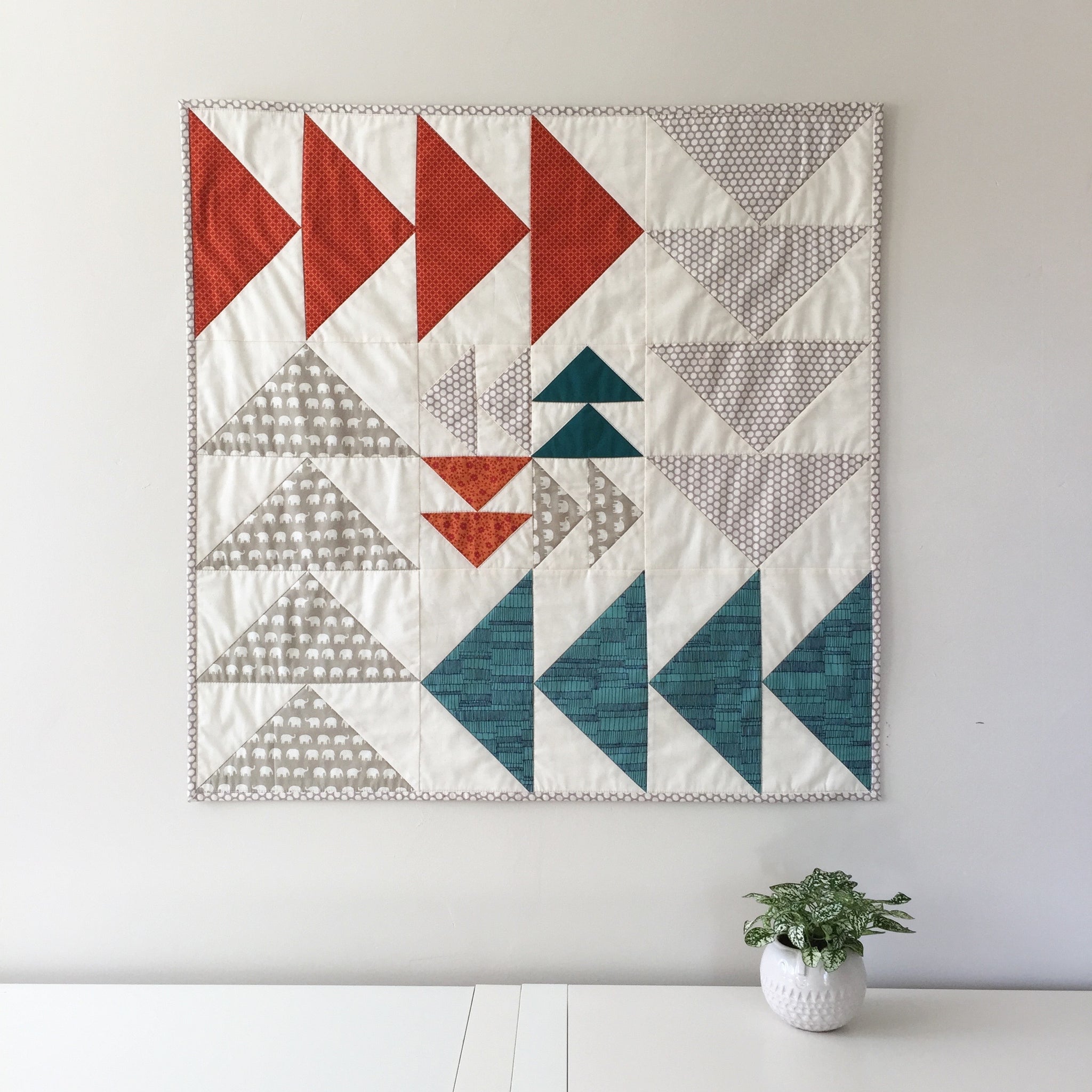 Custom Flying Geese Wall Quilt by Salty Oat