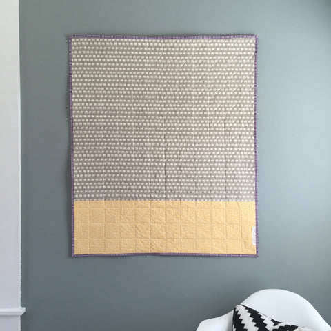 Yellow-and-White Whole-Cloth Quilt Back by Salty Oat