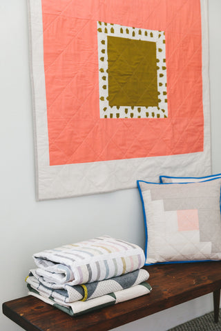 Detail of Quilts and Pillows by Salty Oat