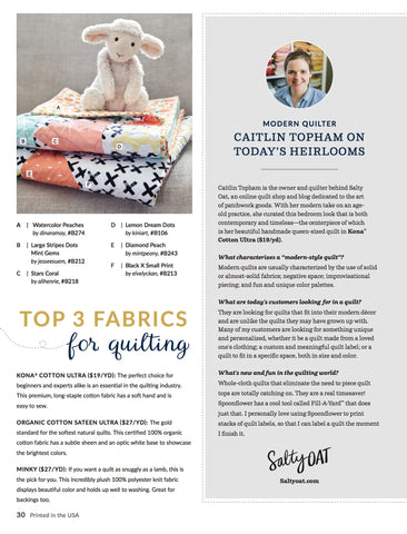 Interview with Caitlin Topham in the Spoonflower Fall 2017 Magazine