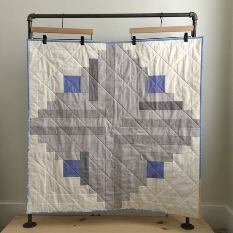 Neutral Log Cabin Baby Quilt by Salty Oat
