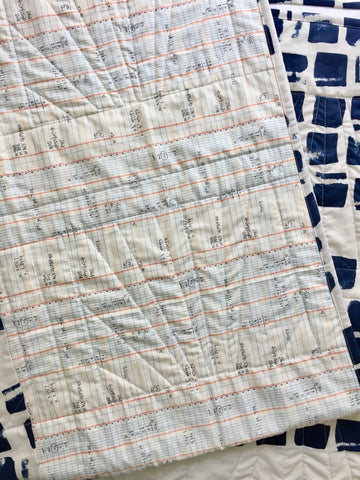 Back Detail of Sunrise Baby Quilt by Salty Oat