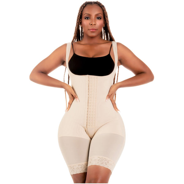 zipper New Colombian faja powernet lift buttock belly control lateral hooks 